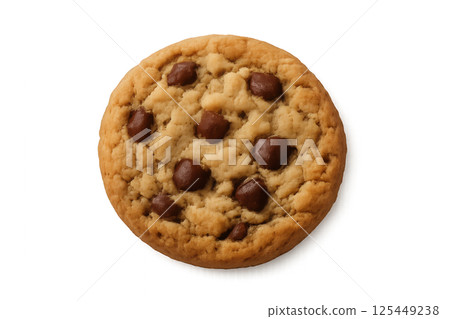 Freshly Baked Cookie With Chocolate Chips and Golden Edges, Perfect for a Sweet Treat 125449238