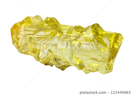 Beryl heliodor mineral stone on white background 125449965