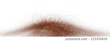 Chocolate and coffee powder, scattered cocoa on a light background. Particles of earth and dust. Brown sand texture.Top view of the cake. Chocolate and coffee powder, scattered cocoa on a light background. Particles of earth and dust. Brown sand texture.Top view of the cake. 125450634