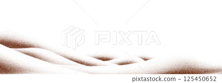 Chocolate and coffee powder, scattered cocoa on a light background. Particles of earth and dust. Brown sand texture.Top view of the cake. 125450652