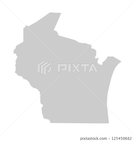 Wisconsin, WI - grey silhouette map of US state. Vector illustration Wisconsin, WI - grey silhouette map of US state. Vector illustration 125450682