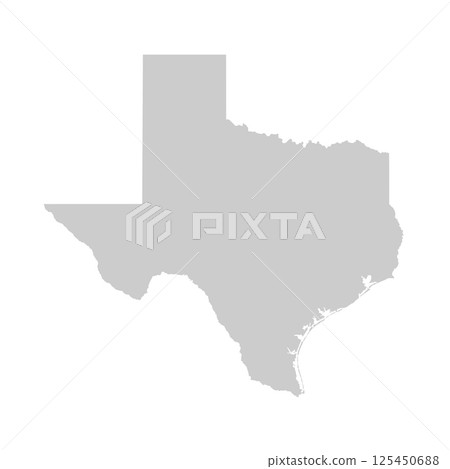 Texas, TX - grey silhouette map of US state. Vector illustration Texas, TX - grey silhouette map of US state. Vector illustration 125450688