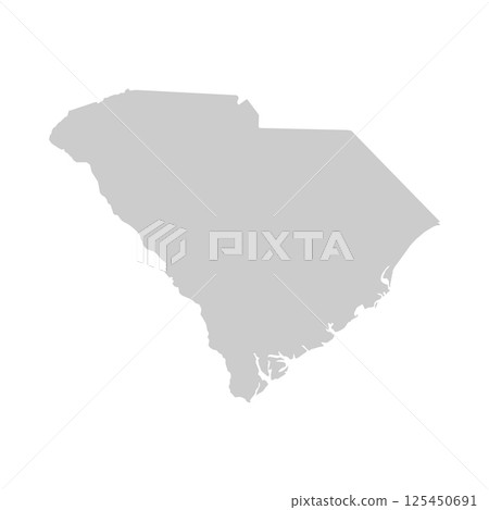 South Carolina, SC - grey silhouette map of US state. Vector illustration 125450691