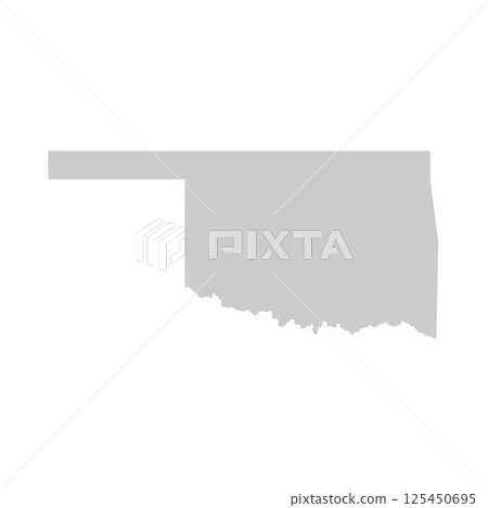 Oklahoma, OK - grey silhouette map of US state. Vector illustration Oklahoma, OK - grey silhouette map of US state. Vector illustration 125450695