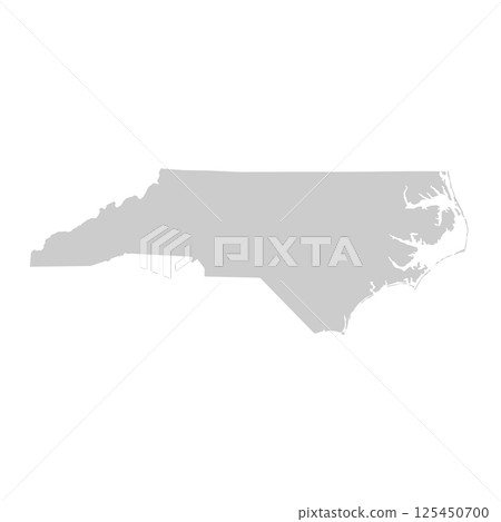 North Carolina, NC - grey silhouette map of US state. Vector illustration 125450700
