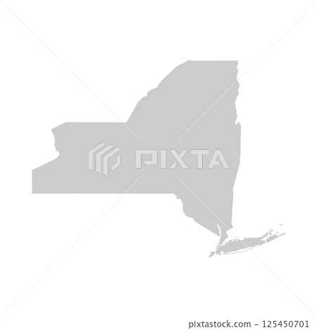 New York, NY - grey silhouette map of US state. Vector illustration 125450701