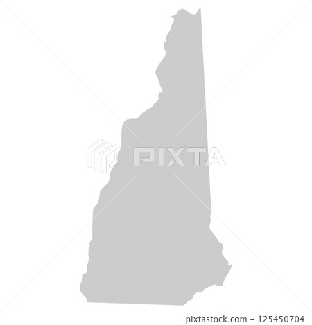 New Hampshire, NH - grey silhouette map of US state. Vector illustration 125450704