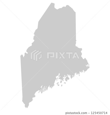 Maine, ME - grey silhouette map of US state. Vector illustration 125450714