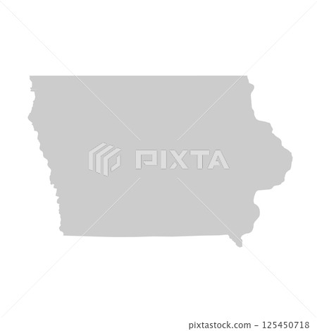Iowa, IA - grey silhouette map of US state. Vector illustration 125450718