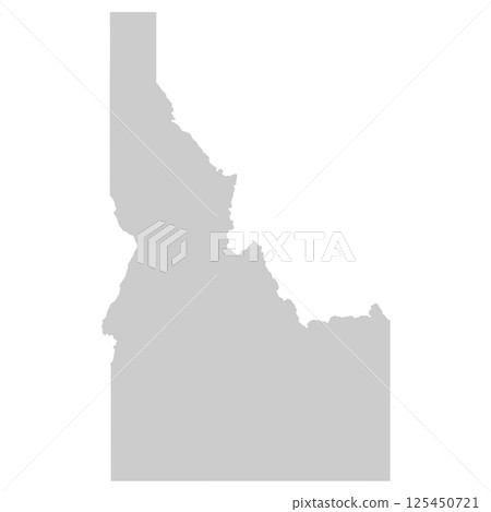 Idaho, ID - grey silhouette map of US state. Vector illustration Idaho, ID - grey silhouette map of US state. Vector illustration 125450721
