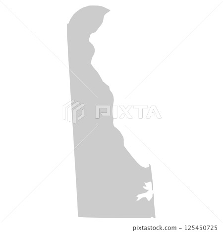 Delaware, DE - grey silhouette map of US state. Vector illustration 125450725