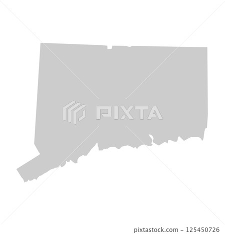 Connecticut, CT - grey silhouette map of US state. Vector illustration Connecticut, CT - grey silhouette map of US state. Vector illustration 125450726