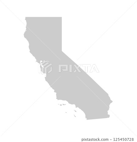 California, CA - grey silhouette map of US state. Vector illustration 125450728