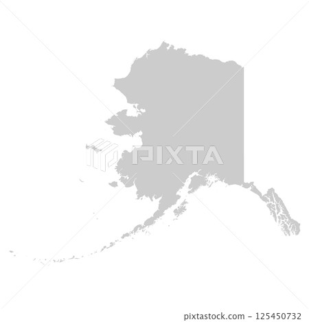 Alaska, AK - grey silhouette map of US state. Vector illustration 125450732