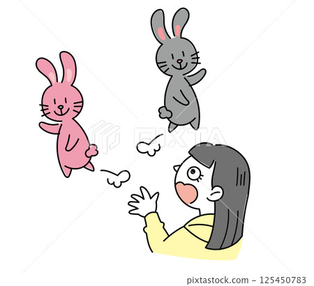 一隻逃跑的兔子的插圖──追兩隻兔子的人一隻也抓不到 125450783