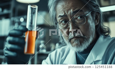 Scientist holding a test tube (ai generated image) 125451188