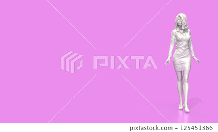 The Woman figure on pink Background 3d Rendering. The Woman figure on pink Background 3d Rendering. 125451366