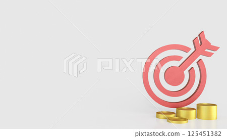 The Red target and gold coins for Business concept 3d Rendering. The Red target and gold coins for Business concept 3d Rendering. 125451382