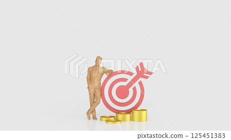 The Red target and gold coins for Business concept 3d Rendering. The Red target and gold coins for Business concept 3d Rendering. 125451383