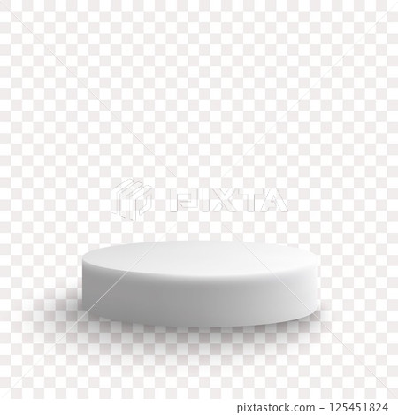 A white cylindrical podium is elegantly placed on a transparent background, casting a soft shadow. Its laconic form and pure color emphasize a minimalist style and focus attention on the object that w A white cylindrical podium is elegantly placed on a transparent background, casting a soft shadow. Its laconic form and pure color emphasize a minimalist style and focus attention on the object that w 125451824