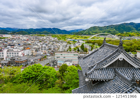 View of the city from Fukuchiyama Castle, Fukuchiyama City, Kyoto Prefecture View of the city from Fukuchiyama Castle, Fukuchiyama City, Kyoto Prefecture 125451966
