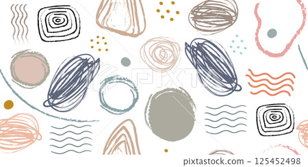 Abstract spots design elements seamless pattern Abstract spots design elements seamless pattern 125452498