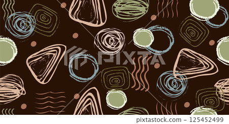 Decorative abstract spots and dots seamless pattern Decorative abstract spots and dots seamless pattern 125452499
