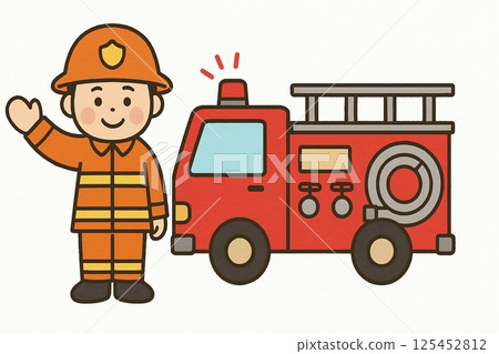 消防員的插圖 125452812