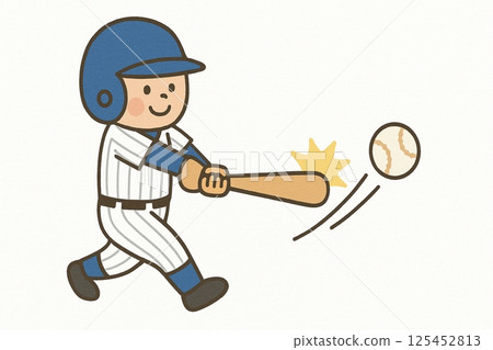 Illustration of a boy playing baseball 125452813