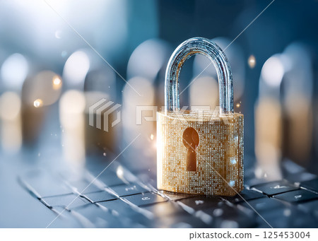 Cybersecurity: Image material for the concept of digital security 125453004