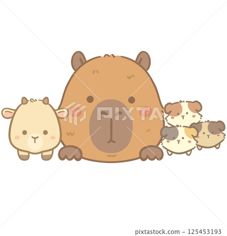 Capybara and friends  125453193