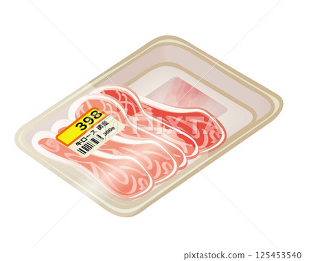 包裝中的肉的插圖 包裝中的肉的插圖 125453540