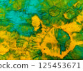 Green and orange tie-dye abstract pattern 9 125453671