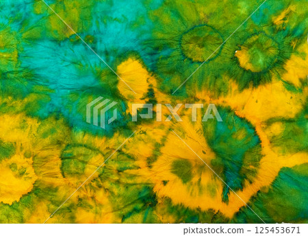 Green and orange tie-dye abstract pattern 9 Green and orange tie-dye abstract pattern 9 125453671