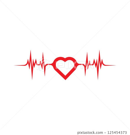 art design health medical heart beat pulse 125454373