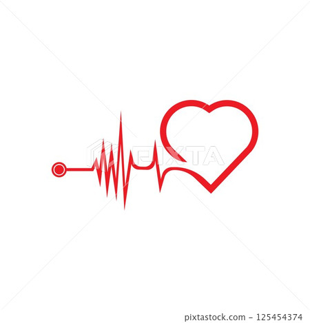 art design health medical heart beat pulse 125454374