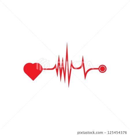 art design health medical heart beat pulse 125454376