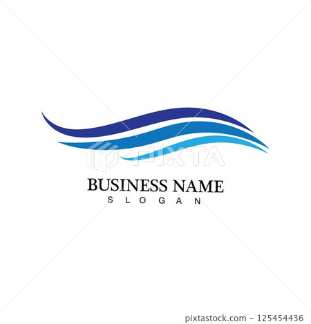 Water wave icon vector 125454436