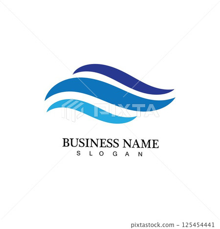 Water wave icon vector Water wave icon vector 125454441
