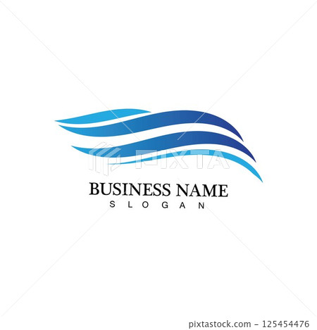 Water wave icon vector 125454476