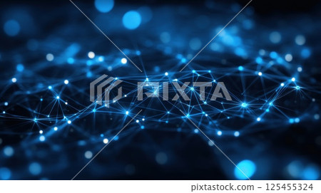 Abstract network connection, digital data flow, futuristic technology, background 125455324