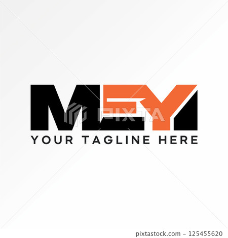 Logo design graphic concept creative premium vector stock image top sell text word initial MEY sans serif font cutting connected typography typography 125455620