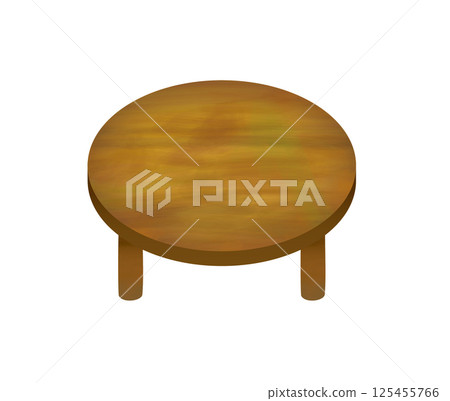 Illustration of a retro chabudai table with a Showa-era feel Illustration of a retro chabudai table with a Showa-era feel 125455766