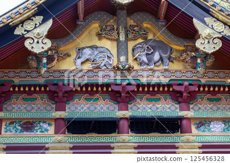 The three sacred statues of Nikko Toshogu Shrine 125456328