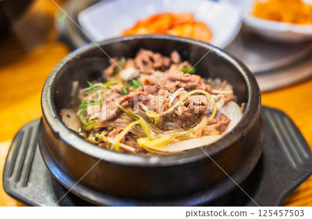 Authentic Korean beef bulgogi 125457503