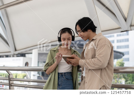 two people couple happy young lifestyle smiling together walking happiness romance two people couple happy young lifestyle smiling together walking happiness romance 125457758