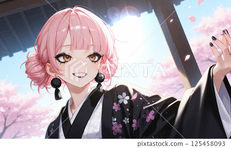 A woman showing her opponent that she won 125458093