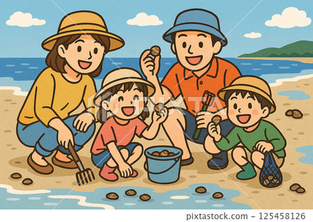 這部作品的主題是挖蛤蜊。 125458126