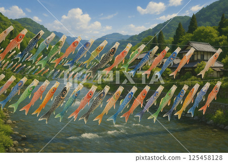 這件作品的主題是鯉魚旗。 125458128