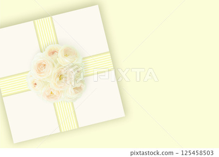 Father's Day background material: yellow message card, gift box, ribbon, bouquet Father's Day background material: yellow message card, gift box, ribbon, bouquet 125458503
